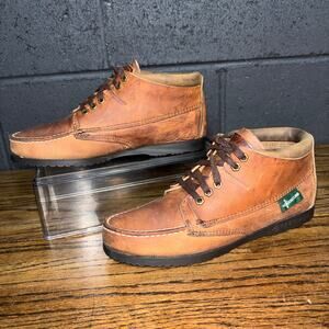 Vintage Eastland Moc Toe Boots Brown Leather USA Made Women’s 7.5